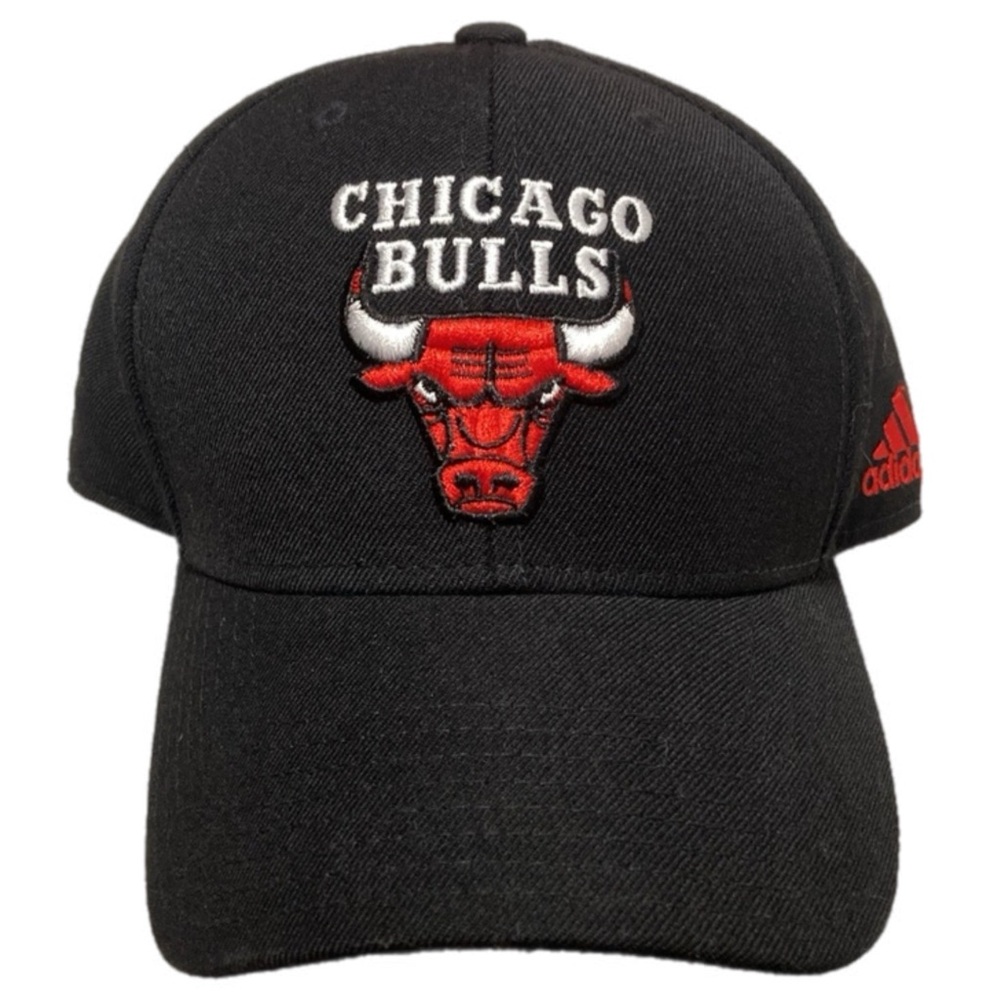 Adidas NBA Chicago Bulls Wool Black Embroidered Cap EUC